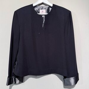 Vintage Fattaneh Bahari Blouse Top Women Sz 14 Black Elegant Party Cocktail Work